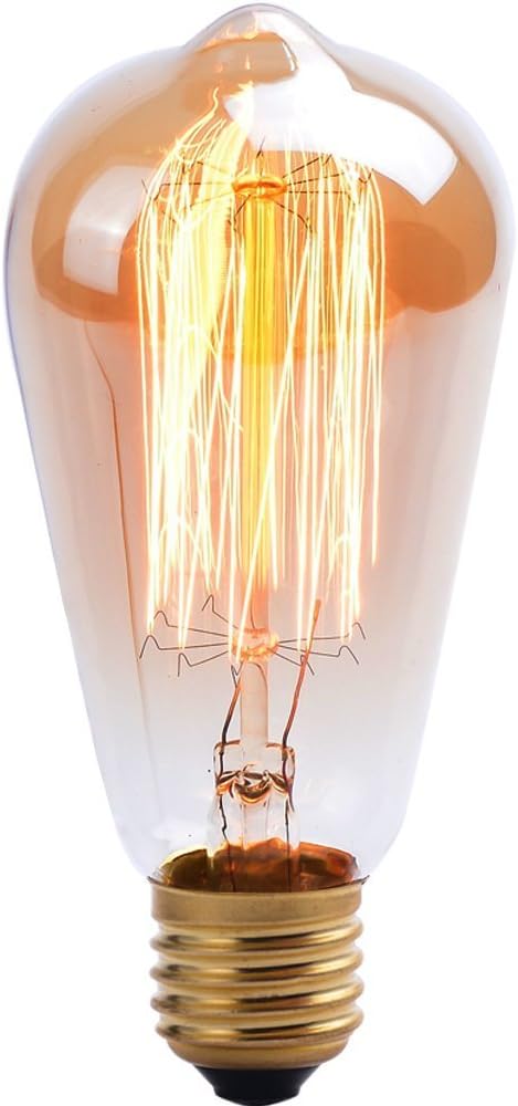 Luminosa Retro Edison Bulbs E27 220V – Long Life Edison Marconi Squirrel Cage Filament Vintage Bulb 40 W ST64