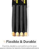 Donner Black Drum Sticks 7A Classic Maple Wood 2 Pair with Carrying Bag view 3