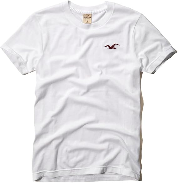 Amazon ホリスター Hollister Co メンズ クルーネック 無地 半袖 Tシャツ ホワイト Seagull刺繍 並行輸入品 Xlサイズ Tシャツ カットソー 通販