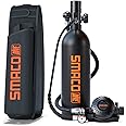 SMACO Scuba Tank with 1L Capacity Mini Scuba Tank Support About 15 Minutes Underwater Breathing Devices Diving Oxygen Tanks Scuba Cylinder for Underwater Sightseeing/Underwater Work/Backup Cylinder