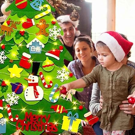 Addobbi Albero Di Natale Fai Da Te Per Bambini.Bulrusely Sentava L Albero Di Natale Per I Bambini Con 32 Decorazioni Di Natale Staccabili Regali Fai Da Te Da Appendere Decorazioni Di Alberi Di Natale Calma Amazon It Casa E Cucina