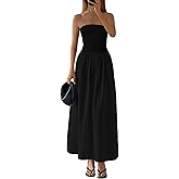PRETTYGARDEN Women 2026 Summer Elegant Strapless Maxi Dress Tube Top Dress A Line Flowy Long Wedding Party Cocktail Dresses