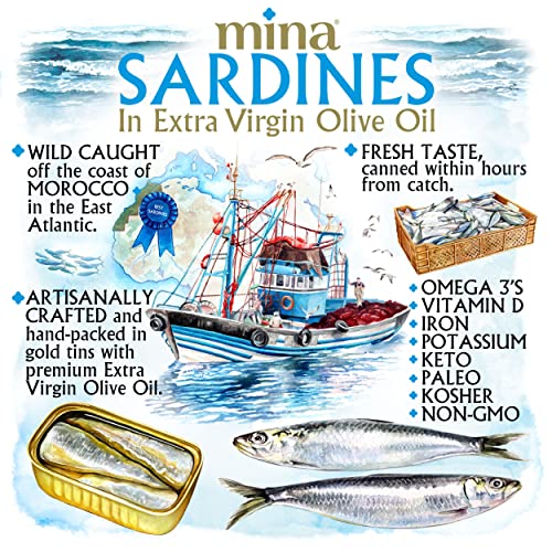 Mina Skinless & Boneless Sardines in Extra Virgin Olive Oil