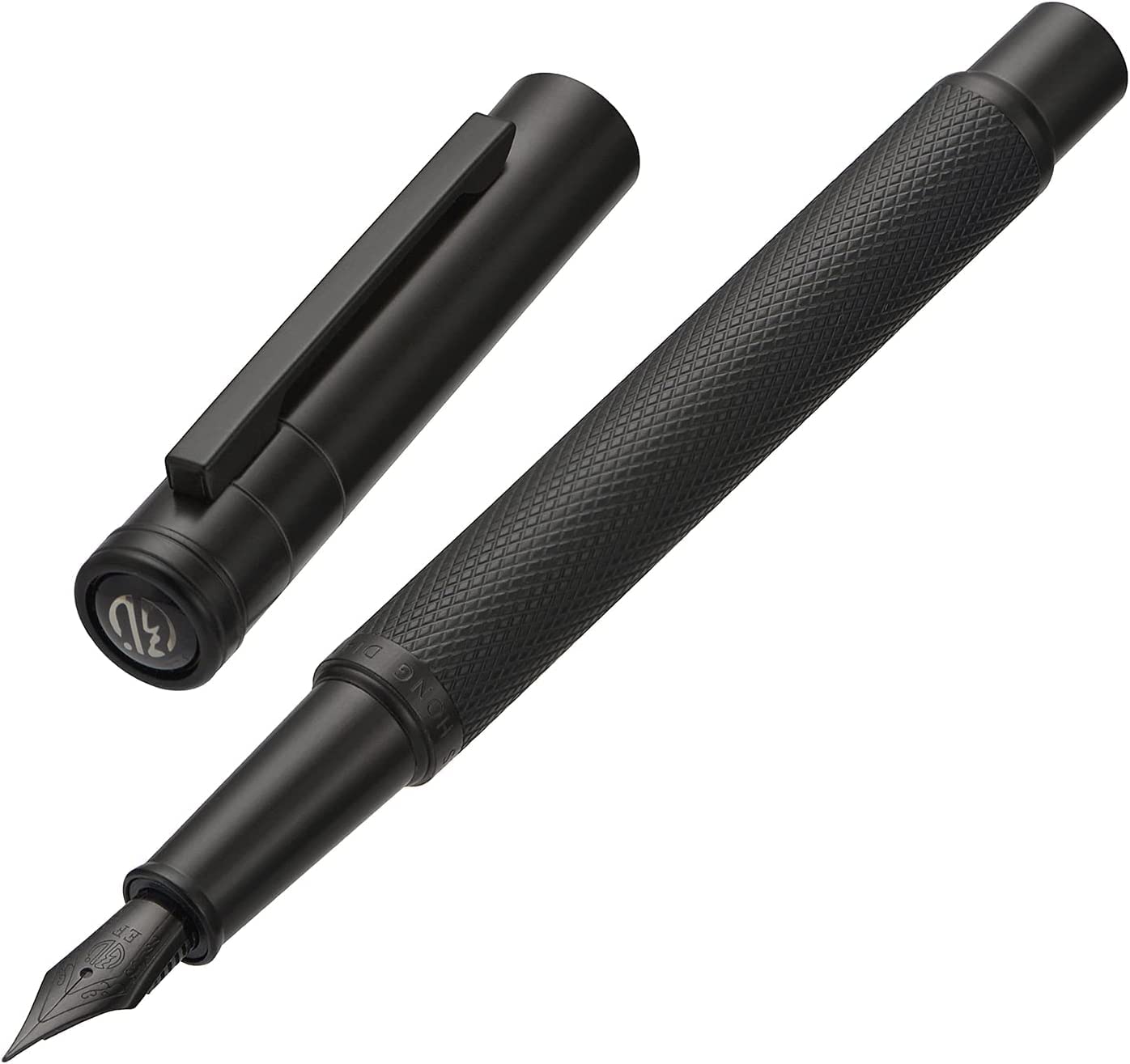 Photo 1 of Matte Black Forest Fountain Pen Extra Fine Nib Classic Design with Converter and Metal Pen Box Set by Asvine