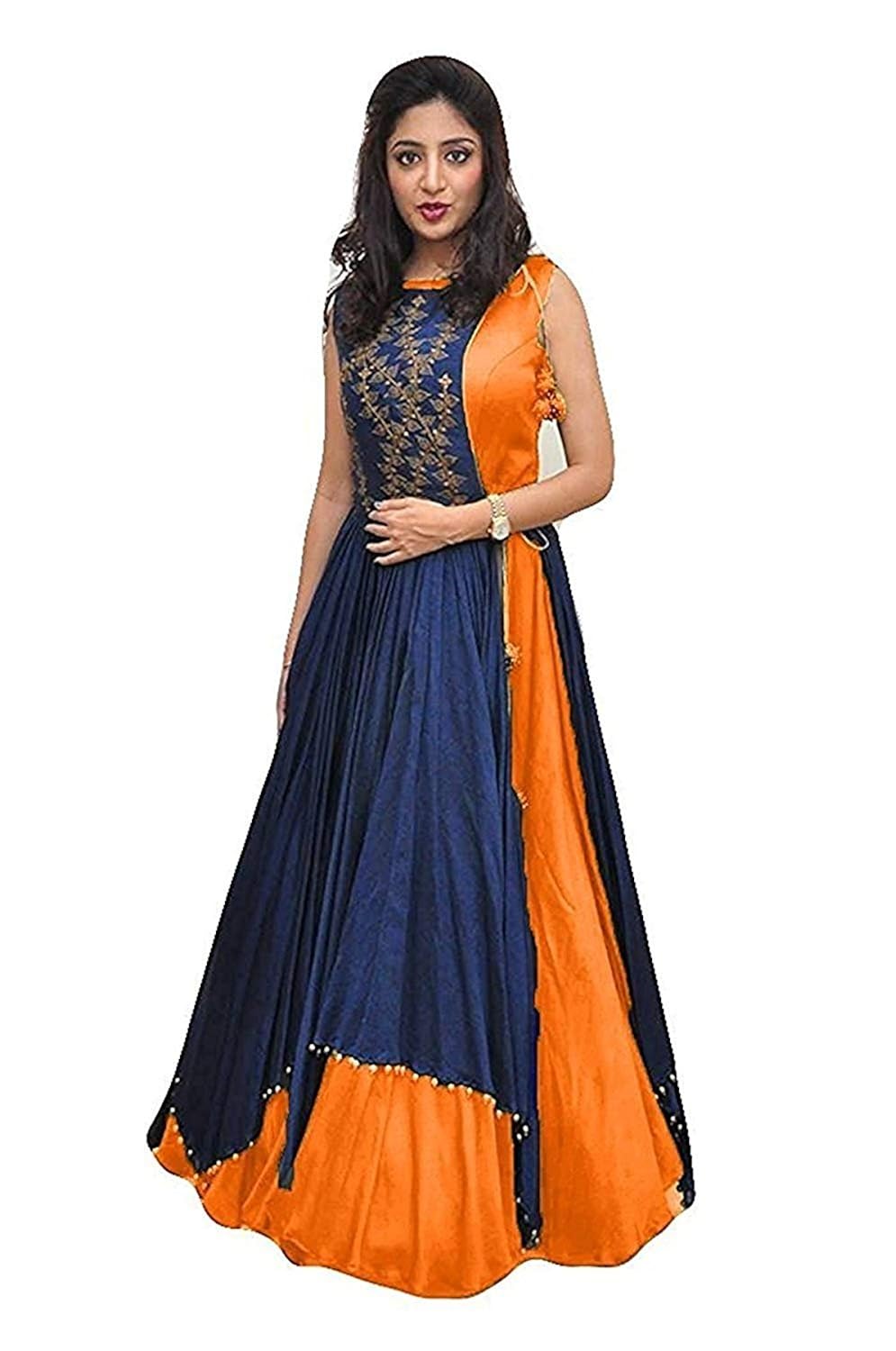 varniraj enterprise anarkali embroidery dress materials for girls and women