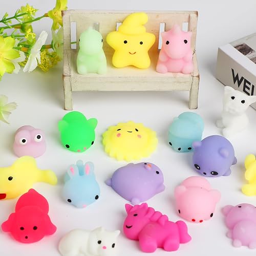Dioju 200 Pcs Mochi Squishy Toy, Mini Kawaii Squishies Bulk Sensory Fidget Toys Goody Bag Party Favors For Kids, Classroom Prizes Pinata Filler Carnival Stocking Stuffers Christmas Birthday Gifts
