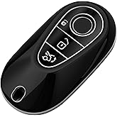 Tukellen for Mercedes Benz Key fob Cover,Special Soft TPU Key Case Key Shell Protector Compatible with 2020-2025 Mercedes Benz S-Class G-Class E-Class EQE EQS-Black