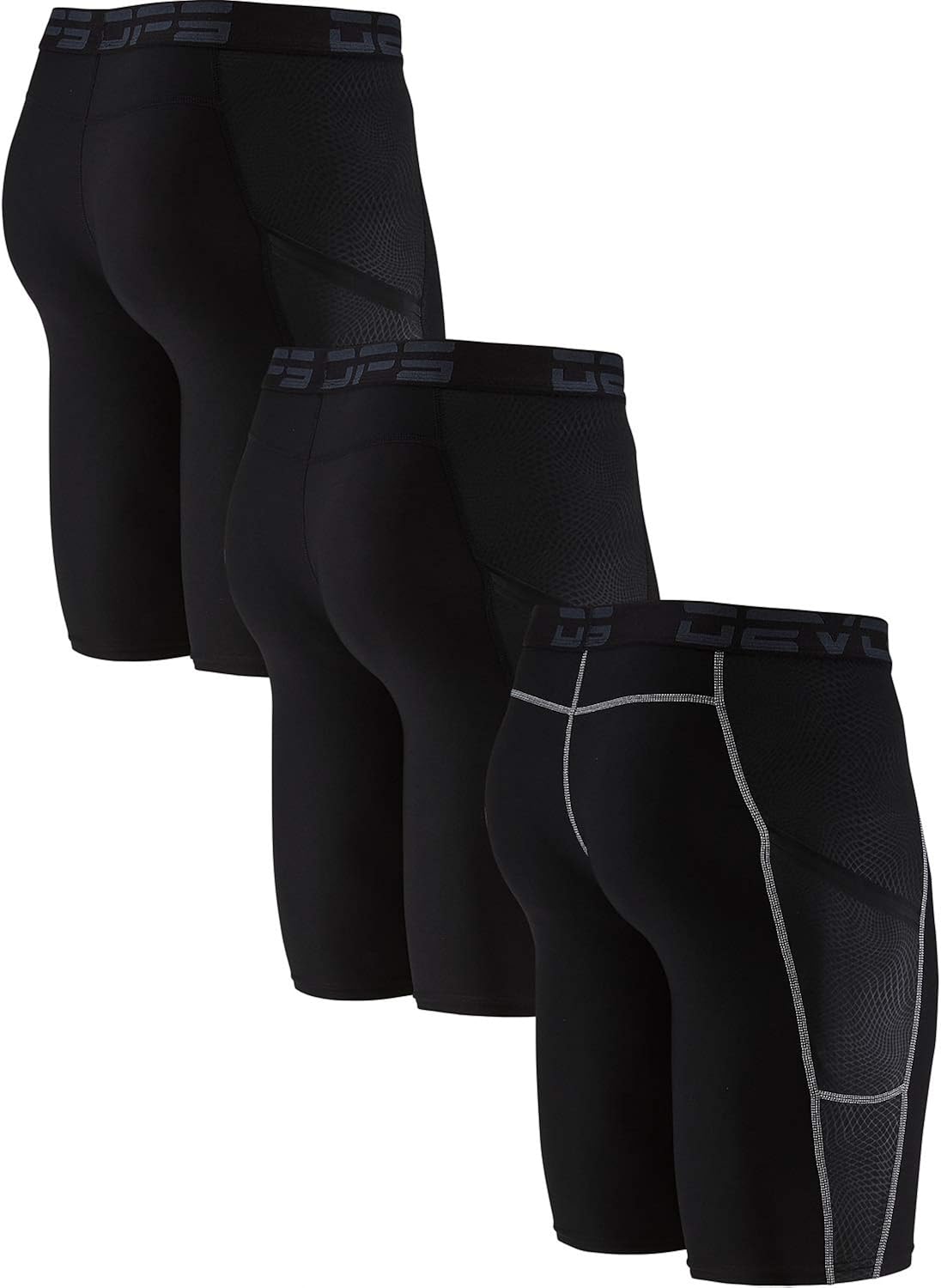 DEVOPS Mens 3 Pack Sports Performance Active Compression Cool Dry