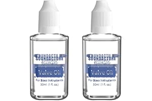 SOUNDACTURE 2PCS 1oz Brass Valve Oil for Trumpet, Trombone, Tuba & Baritone – Premium Synthetic Valve Lubricant, 2-Pack for Smooth Action, Long-Lasting Performance & Easy Application