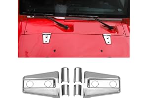 SQQP Hood Hinge Cover Trim Kit 2Pcs for 2007-2018 Jeep Wrangler JK JKU (Chrome)