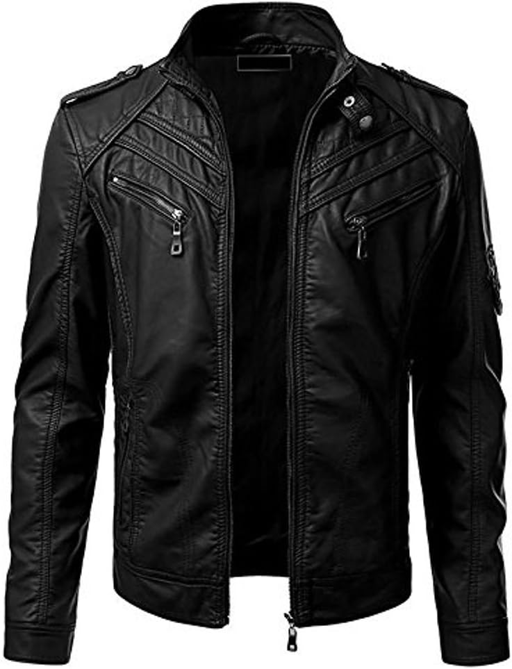 Mens Black Real Leather Stylish Jacket Vintage Motorcycle Black Retro Stylish Leather Jacket