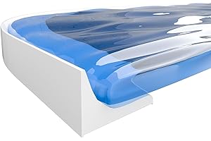 Shower Threshold Water Dam Barrier-98 Inch Silicone Self-Adhesive Barrier Water Dam, Collapsible Waterproof shower threshold strip, Best water dam for kitchen sink and Bathroom by SYMYDA(White)