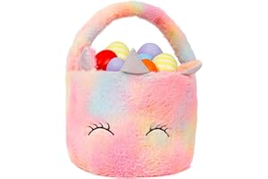 WEPOP Easter Baskets for Kids, Cute Unicorn Easter Egg Buckets Huting Festivals Gift for Girls Boys