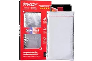 PHOOZY Thermal Phone Case - Apollo Series : Cell Phone Pouch Prevents Overheating from Sun Exposure, Extends Battery Life, Provides Drop Protection and Floats in Water (MEDIUM - Silver)