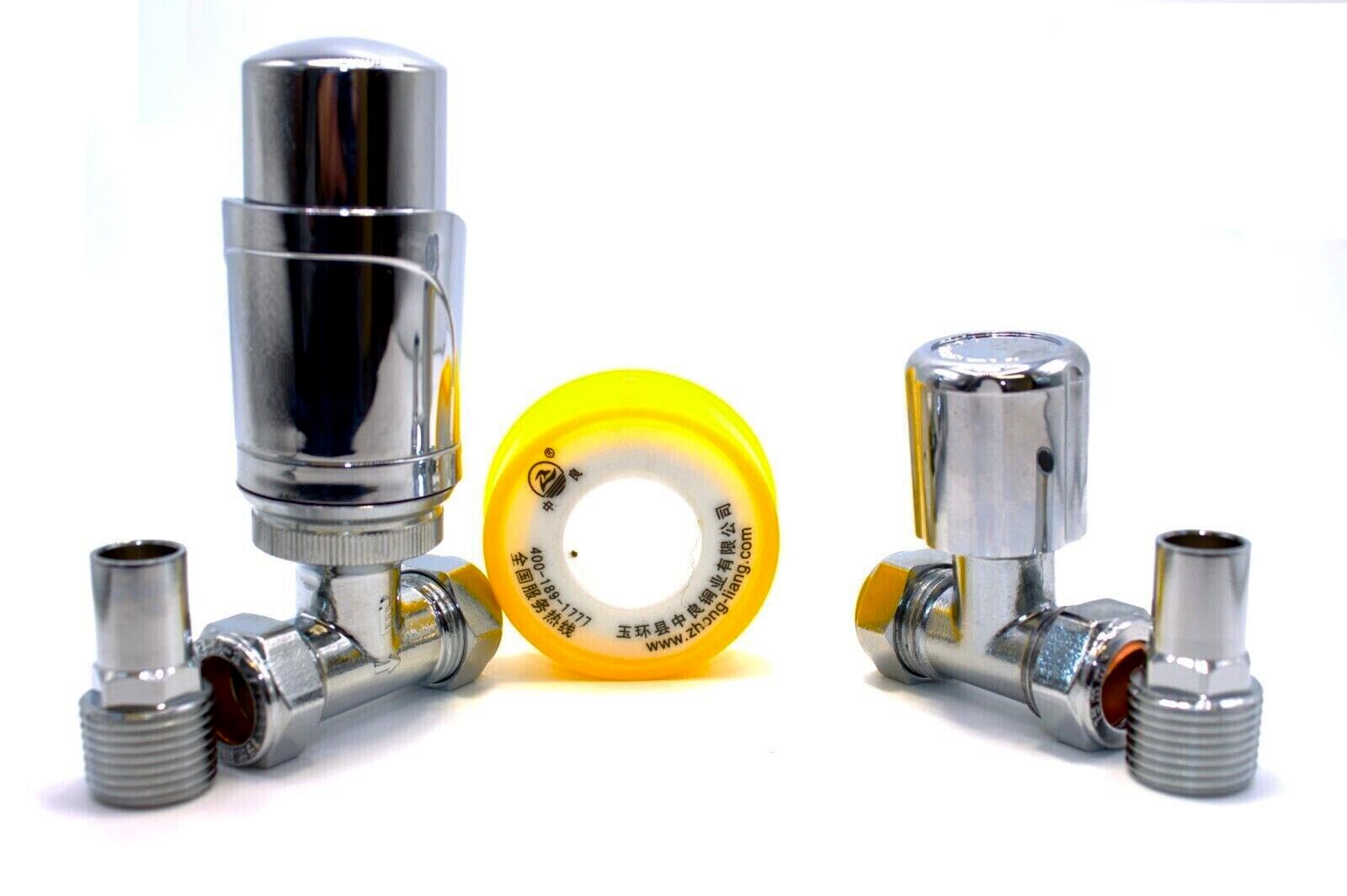 ARSIONE Thermostatic TVR Radiator Valve – 15mm, Modern Valve for Radiator Flow Pipe, Universal Wheel Head Cap, Sensor, Energy Efficient, Simple Installation | Central Heating, Chrome Straight