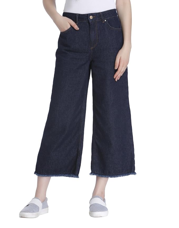 Buy ONLY Women's Flared Jeans (15128870_Dark Blue Denim_26) at Amazon.in