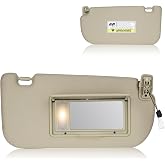 Sun Visor for KIA Sportage 2005-2010 with Light, Right Passenger Side Beige SunVisor Replacement 85201-1F690LX