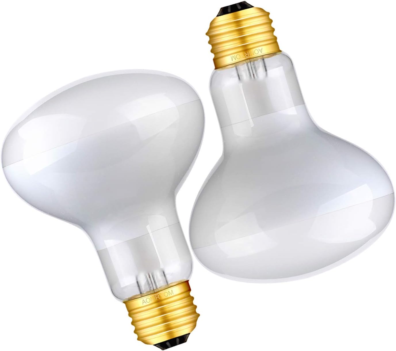 Aomryom 75W 2 Pack UVA Basking Spot Lamp Soft White Light Glass Heat Bulb for Reptile & Amphibian
