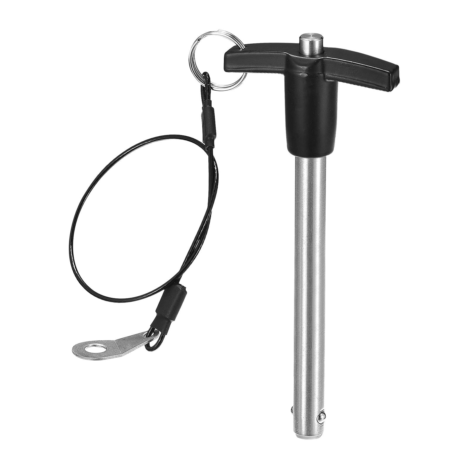 DTGN 10mmx90mm(DxL) T Handle Quick Release Pin - Good for Quickly Connecting and Hooking Up Components - 304 Stainless Steel Ball Locking Pin with Push Button - Black/Silver