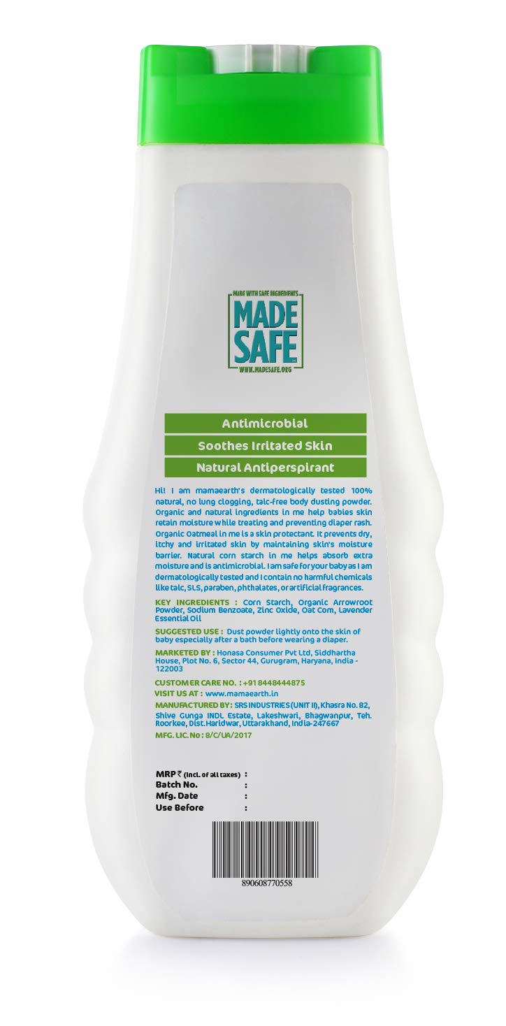 Mamaearth dusting powder with organic oatmeal & arrowroot powder 150g