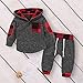 Infant Toddler Baby Boys Girls Clothes Hoodie Outfit Classic Plaid Sweatshirt + Pants Clothes Set Kids (Gray, 18-24 Months)