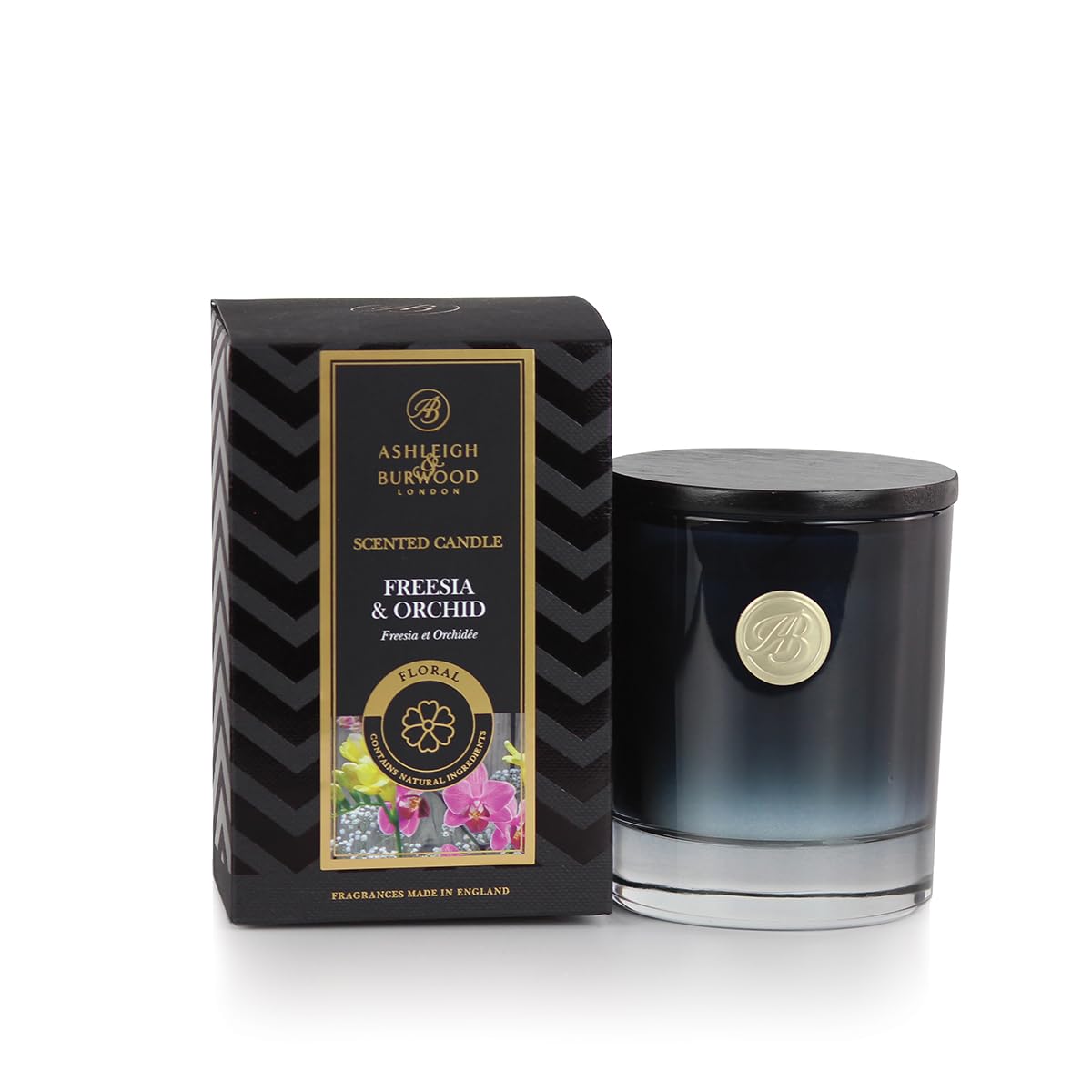 ASHLEIGH & BURWOOD | Luxury Collection Scented Soy Wax Blend Candle 140g | Freesia & Orchid | 28 Hour Burn Time