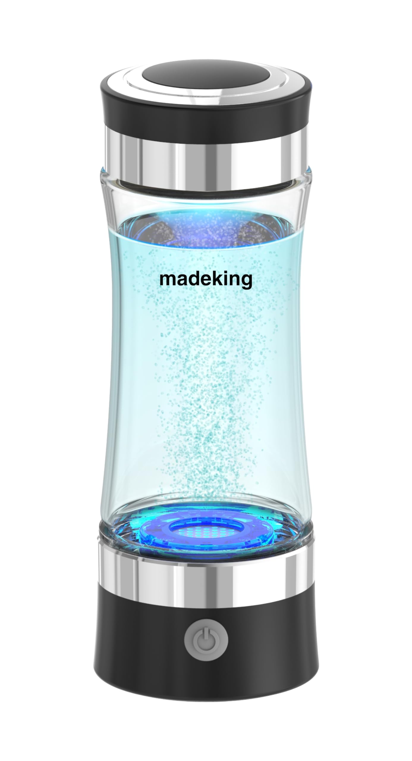 GOSOIT Hydrogen Water Alkaline Glass Bottle with Beautiful LED Indicator,Content Up to PH of 7.5-9.0 Hydrogen Water Generator/ Bottle with SPE Membrane for Sports and ravel