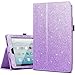 Case for All-New Amazon Fire HD 10 Tablet (7th / 9th Generation, 2017 / 2019 Release), Fingic Luxury Sparkly Folding Stand Cover with Stylus Holder Auto Wake/Sleep Smart Case for Fire HD 10.1 , Purple