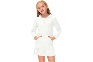 BesserBay Girl's Hooded Terry Beach Cover Ups Button Down Ruffle Bathrobe 3-14 Years