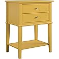 Ameriwood Home Franklin Accent Table with 2 Drawers, Mustard Yellow