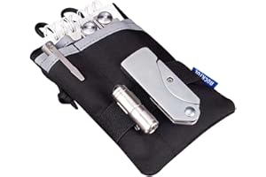 ROCKTOL Pocket Organizer, EDC Tool Pouch, 900D Nylon, Mini Tool Pouch, Tool Belt Pouch with Reflective bindings and 3 Pockets