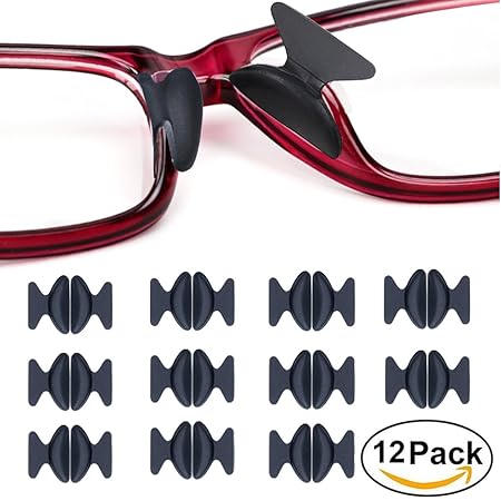 Rutschfeste Nasenpads, 12 Paar 2,5 mm 1,8 mm Non-slip Silicone Nose Pads Adhesive für Brillen Sonnenbrille Lesebrille Pads, S