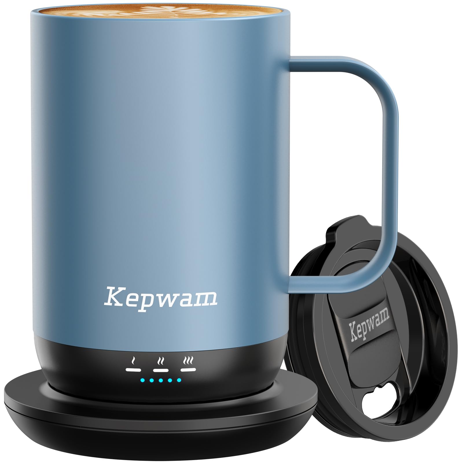 Photo 1 of Kepwam Self-Heating Coffee Mug T1-16oz, Fast Heating Rechargeable Heated Coffee Mug, Smart Mug with App & Button Control, Ideal Gift for Coffee Lovers & Hot Drink Enthusiasts