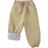 Gihuo Kids Snow Pants Fleece Lined Waterproof Rain Ski Hiking Pants for Toddlers Boys Girls