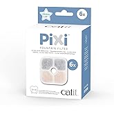 Catit PIXI Cat Drinking Fountain Original Filter, Official Replacement Triple Action Water Filter, 6-Pack, White