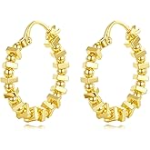 14K Gold Hoop Earrings Statement Chunky Hoop Earrings Gold Hoops Hypoallergenic Trendy Jewelry Valentine's Day Gifts for Women