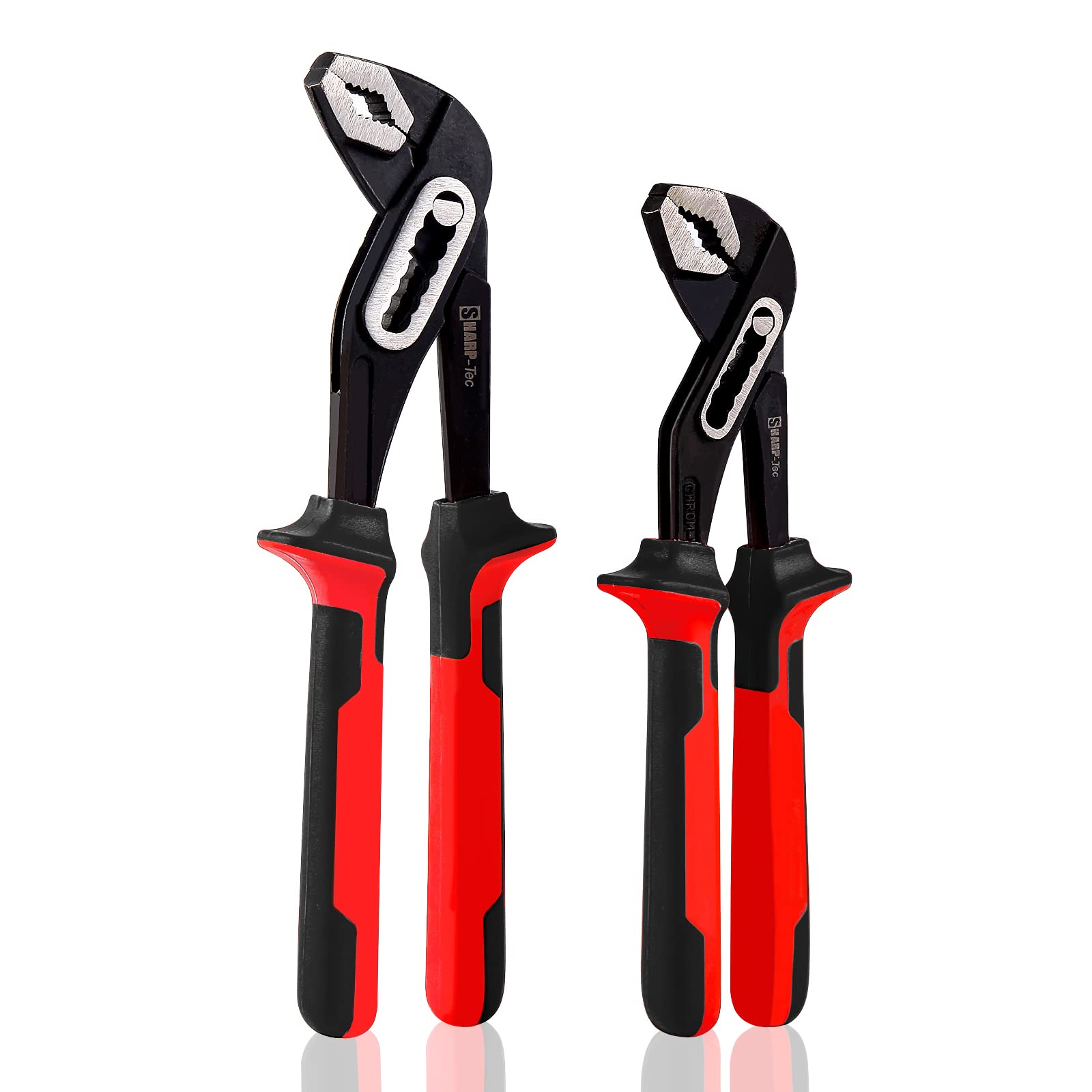 Sharp-tec 2 Pack Adjustable Plumbing Grips Spanner, Slip Joint Pliers, Tongue and Groove Pliers, 200mm-8 and 250mm-10