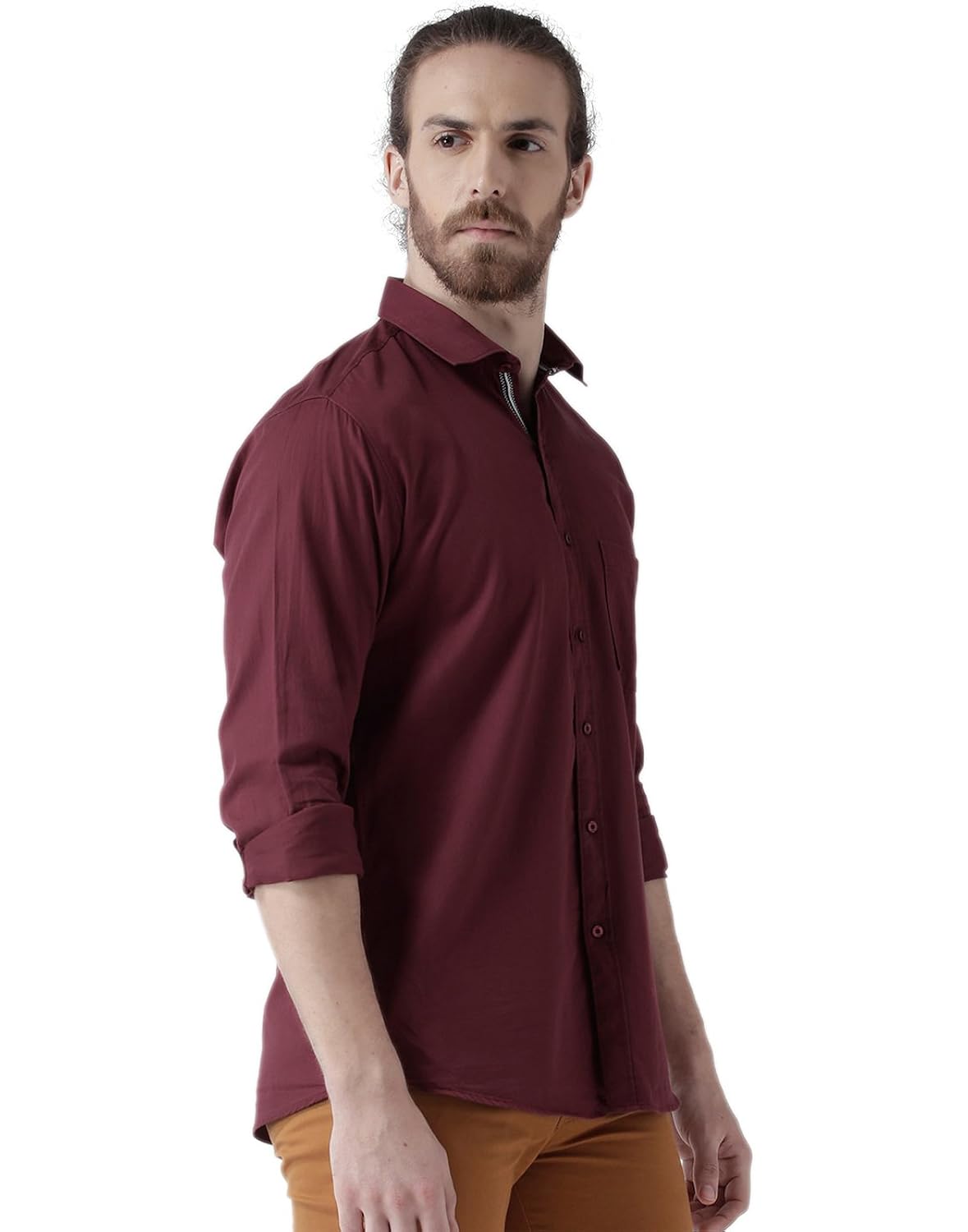zeal plain cotton casual slim fit shirt for men stylish full sleeve