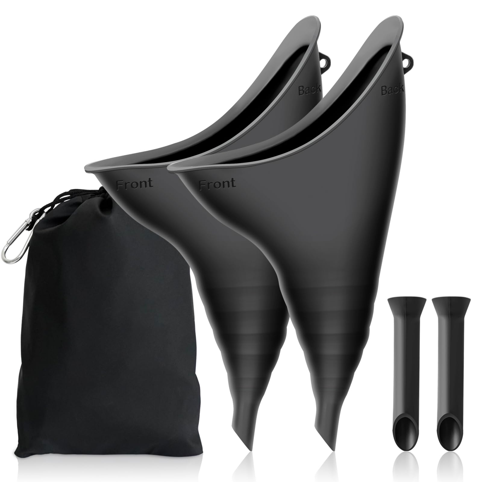 ZephyrCraft Female Urinal Device, 2 Pack Reusable Silicone Female Urination Device for Women Stand to Pee Device for Camping Travel Outdoor Activities