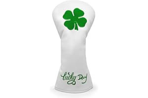 Montela Golf Club Covers Lucky Clover Golf Driver Covers Fairway Wood Head Cover Hybrid Headcover Leather 3 Wood Headcovers G