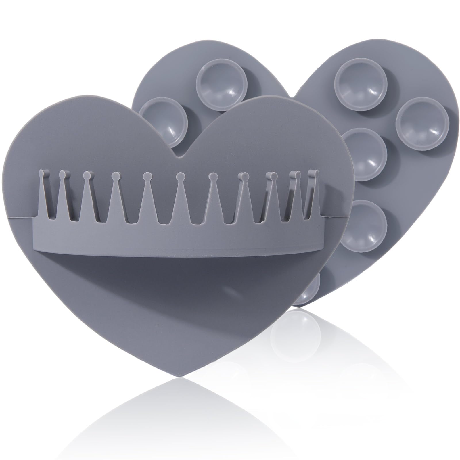 Photo 1 of 2PCS Shower Hair Catcher, Silicone Heart Shape Wall-Mount Suction Hair Collector, Hair Trap for Shower Drain, Reusable Shower Wall Hair Catcher, Hair Grabber for Bath & Shower(Grey)
