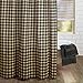 VHC Brands Classic Country Primitive Bath-Burlap Check Black Shower Curtain 72 x 72