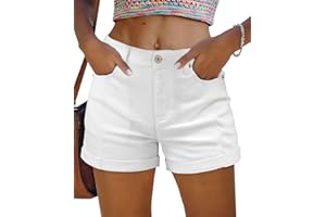 SANMM 2024 Jean Shorts for Women Casual Stretchy Denim Summer Hot Short