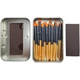 eGreen Waterproof Matches 20 Ct, 3" Long, with Tin for Camping, Emergency | Each 2" head stormproof match burns up to 25 sec and reignites after water/soil. Extra striker for survival and hiking.