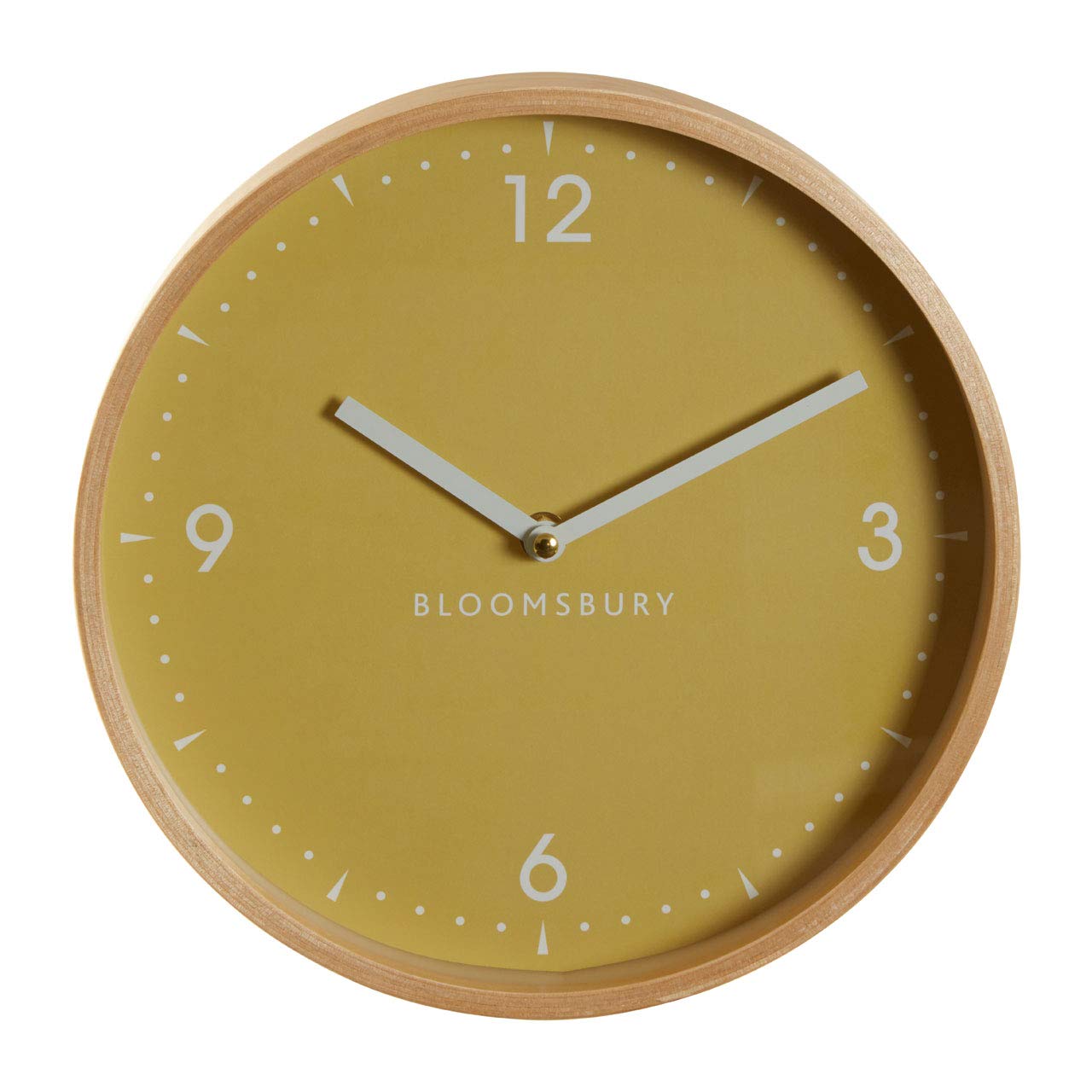 Premier Vitus Wall Clock, Yellow/Wood