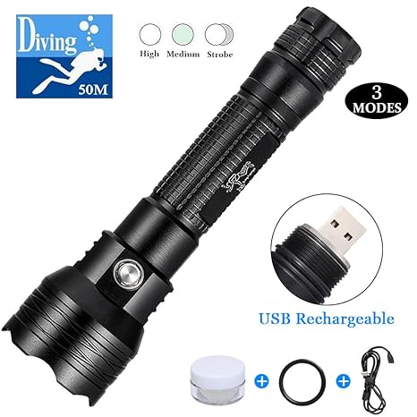 DaskFire 1200Lumen XM-L2 LED Unterwasser 50M Tauchen Taschenlampe IPX68 Unterwasser Taschenlampe Wasserdicht Submarine Licht 
