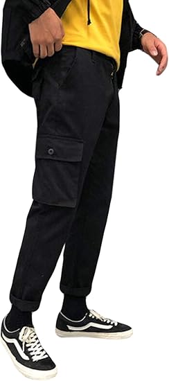 Amazon Rehoodnカーゴパンツ メンズ 秋 冬 ボトムス ファッション ワークパンツメンズ ゆったり ストレート ポケット 無地 テーパード アウトドア メンズ 通勤 通学 通気 ロングパンツ 通販