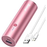 BONAI Portable Charge Power Bank 5000mAh Cylindrical Ultra-Compact External Backup Battery Compatible with iPhone 14 13 12 11