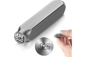 Lingvee 1/4 Jewelry Metal Stamp, 925 Steel Stamp Design Crafts Punch Metal Design Stamps Punch Stamping Tool for Making Custom Jewelry and Stamping Soft Metals