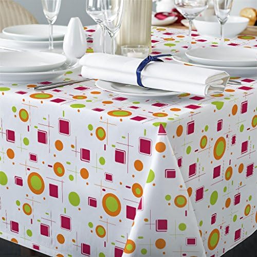 Cotton Table Cloth Polka dot lemon design by Linen and Towel 60 x 90 inch